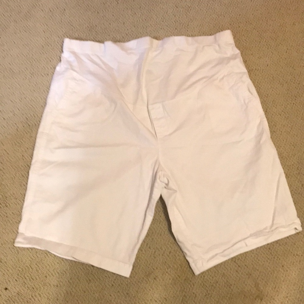 White maternity shorts